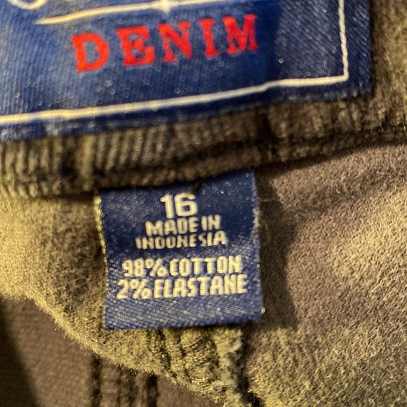 Chaps Denim dark brown Corduroy five pocket jeans size 16 - Picture 9 of 10